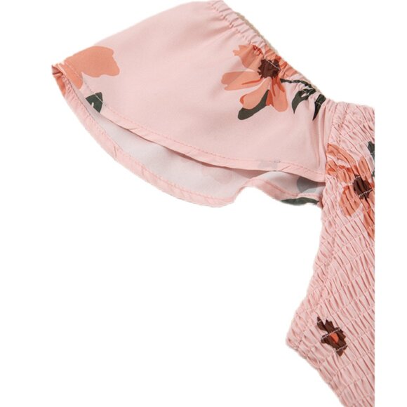 🌸 NWT Pink Floral V-Neck Smocked Maxi Dress – Size L | Feminine & Flowy - Picture 5 of 5